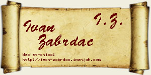 Ivan Zabrdac vizit kartica
